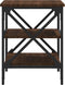 vidaXL - Bijzettafel - 40x42x50 - cm - bewerkt - hout - bruin - eikenkleur