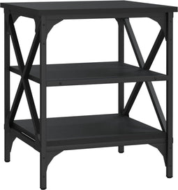 vidaXL - Bijzettafel - 40x42x50 - cm - bewerkt - hout - zwart