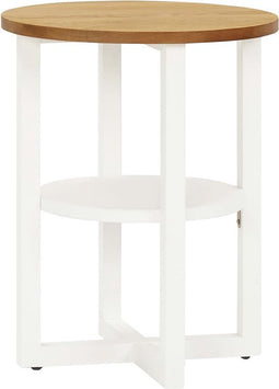 vidaXL - Bijzettafel - 40x50 - cm - massief - eikenhout