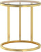 vidaXL - Bijzettafel - 45 - cm - gehard - glas - goudkleurig - en - transparant