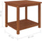 vidaXL - Bijzettafel - 45x45x45 - cm - massief - acaciahout