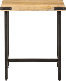 vidaXL - Bijzettafel - 45x45x50 - cm - massief - mangohout - en - ijzer