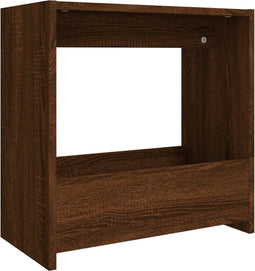 vidaXL - Bijzettafel - 50x26x50 - cm - bewerkt - hout - bruin - eikenkleur