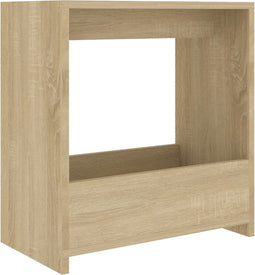 vidaXL - Bijzettafel - 50x26x50 - cm - bewerkt - hout - sonoma - eikenkleurig
