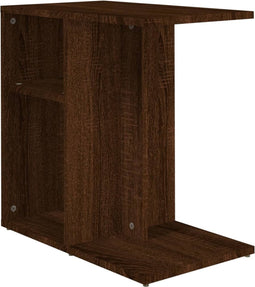vidaXL - Bijzettafel - 50x30x50 - cm - bewerkt - hout - bruin - eikenkleur