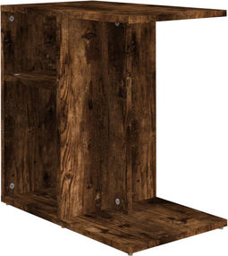 vidaXL - Bijzettafel - 50x30x50 - cm - bewerkt - hout - gerookt - eikenkleurig