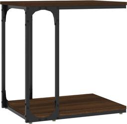 vidaXL - Bijzettafel - 50x35x52 - cm - bewerkt - hout - bruin - eikenkleur