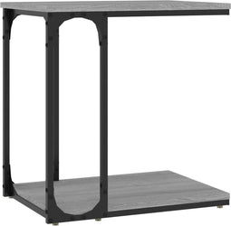 vidaXL - Bijzettafel - 50x35x52 - cm - bewerkt - hout - grijs - sonoma - eikenkleur