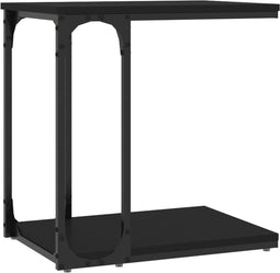 vidaXL - Bijzettafel - 50x35x52 - cm - bewerkt - hout - zwart