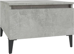 vidaXL - Bijzettafel - 50x46x35 - cm - bewerkt - hout - betongrijs