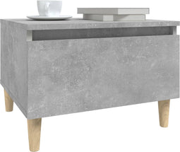 vidaXL - Bijzettafel - 50x46x35 - cm - bewerkt - hout - betongrijs