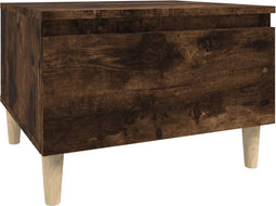 vidaXL - Bijzettafel - 50x46x35 - cm - bewerkt - hout - gerookt - eikenkleurig