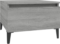 vidaXL - Bijzettafel - 50x46x35 - cm - bewerkt - hout - grijs - sonoma - eikenkleurig