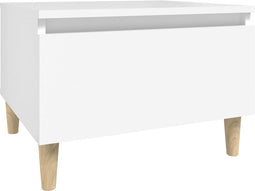 vidaXL - Bijzettafel - 50x46x35 - cm - bewerkt - hout - wit