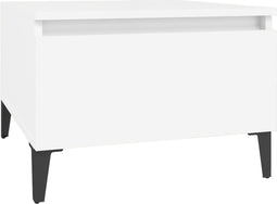 vidaXL - Bijzettafel - 50x46x35 - cm - bewerkt - hout - wit