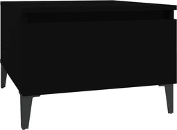 vidaXL - Bijzettafel - 50x46x35 - cm - bewerkt - hout - zwart