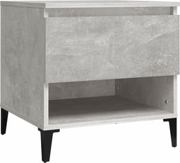 vidaXL - Bijzettafel - 50x46x50 - cm - bewerkt - hout - betongrijs