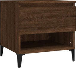 vidaXL - Bijzettafel - 50x46x50 - cm - bewerkt - hout - bruin - eikenkleur