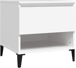 vidaXL - Bijzettafel - 50x46x50 - cm - bewerkt - hout - wit