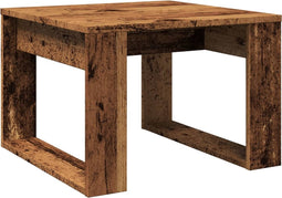 vidaXL - Bijzettafel - 50x50x35 - cm - bewerkt - hout - oud - houtkleurig
