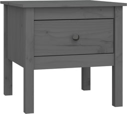 vidaXL - Bijzettafel - 50x50x49 - cm - massief - grenenhout - grijs