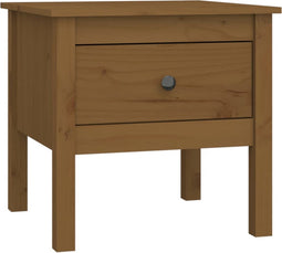 vidaXL - Bijzettafel - 50x50x49 - cm - massief - grenenhout - honingbruin