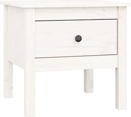 vidaXL - Bijzettafel - 50x50x49 - cm - massief - grenenhout - wit