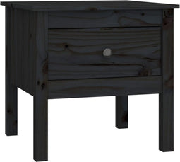 vidaXL - Bijzettafel - 50x50x49 - cm - massief - grenenhout - zwart