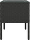 vidaXL - Bijzettafel - 53x37x48 - cm - poly - rattan - en - gehard - glas - zwart