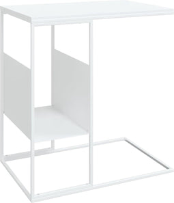 vidaXL - Bijzettafel - 55x36x59,5 - cm - bewerkt - hout - wit