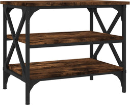 vidaXL - Bijzettafel - 55x38x45 - cm - bewerkt - hout - gerookt - eikenkleurig