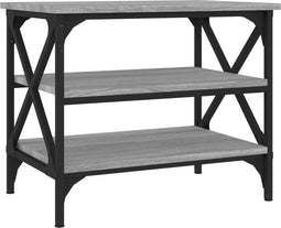 vidaXL - Bijzettafel - 55x38x45 - cm - bewerkt - hout - grijs - sonoma - eikenkleurig