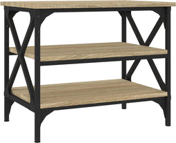 vidaXL - Bijzettafel - 55x38x45 - cm - bewerkt - hout - sonoma - eikenkleurig