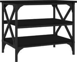 vidaXL - Bijzettafel - 55x38x45 - cm - bewerkt - hout - zwart