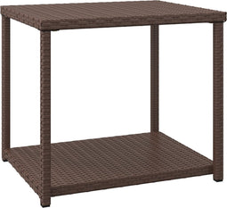 vidaXL - Bijzettafel - 55x45x49 - cm - poly - rattan - bruin