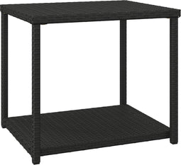 vidaXL - Bijzettafel - 55x45x49 - cm - poly - rattan - zwart