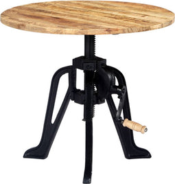 vidaXL - Bijzettafel - 60x(46-63) - cm - massief - mangohout - en - gietijzer