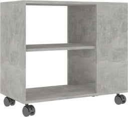 vidaXL - Bijzettafel - 70x35x55 - cm - bewerkt - hout - betongrijs