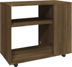 vidaXL - Bijzettafel - 70x35x55 - cm - bewerkt - hout - bruin - eikenkleur