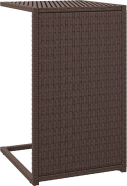 vidaXL - Bijzettafel - C-vormig - 40x35x60 - cm - poly - rattan - bruin