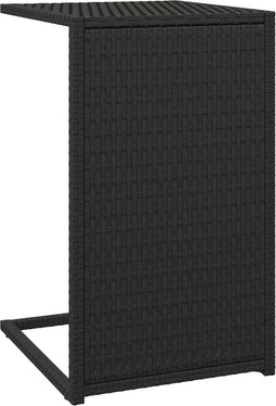 vidaXL - Bijzettafel - C-vormig - 40x35x60 - cm - poly - rattan - zwart