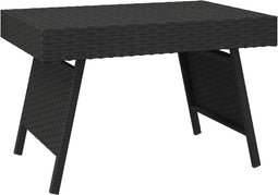 vidaXL - Bijzettafel - inklapbaar - 60x40x38 - cm - poly - rattan - zwart