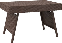 vidaXL - Bijzettafel - inklapbaar - 60x40x38 - cm - poly - rattan - bruin
