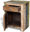 vidaXL - Bijzettafel - met - 1 - lade - en - 1 - deurtje - gerecycled - hout