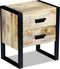 vidaXL - Bijzettafel - met - 2 - lades - 43x33x51 - cm - massief - mangohout