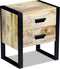 vidaXL - Bijzettafel - met - 2 - lades - 43x33x51 - cm - massief - mangohout