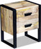 vidaXL - Bijzettafel - met - 2 - lades - 43x33x51 - cm - massief - mangohout