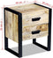 vidaXL - Bijzettafel - met - 2 - lades - 43x33x51 - cm - massief - mangohout