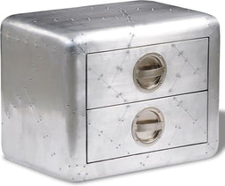 vidaXL - Bijzettafel - met - 2 - lades - in - vintage - luchtvaartstijl