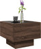 vidaXL - Bijzettafel - met - LED - 40x40x30 - cm - bewerkt - hout - bruin - eikenkleur